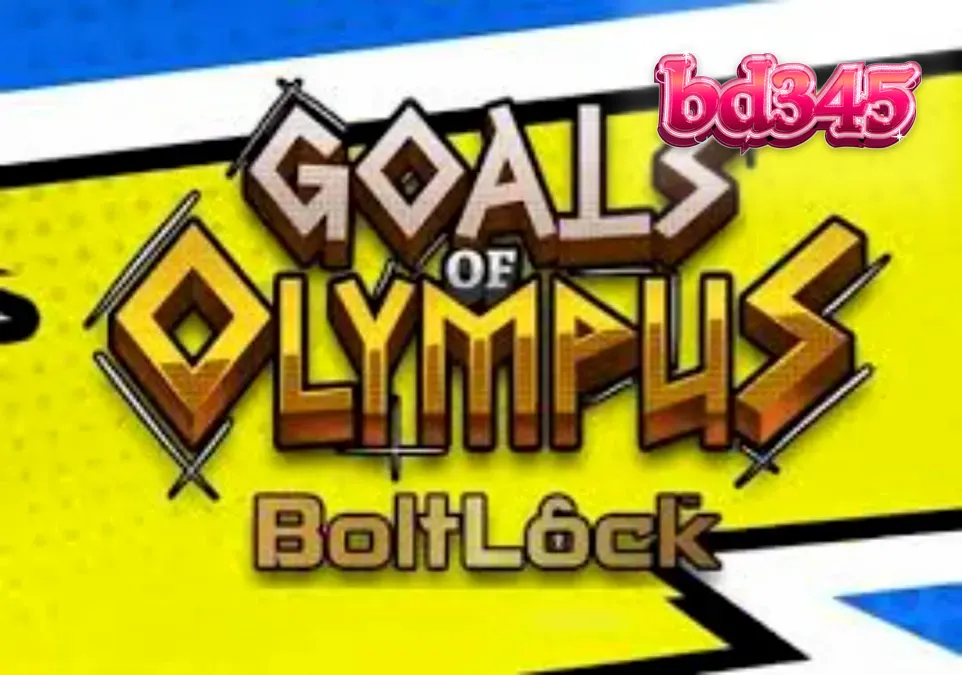 Goals of Olympus BoltLock স্লট গেমের একটি দৃশ্য যেখানে গ্রিক দেবতা জিউস এবং ফুটবল স্টেডিয়ামের সংমিশ্রণ দেখা যাচ্ছে।